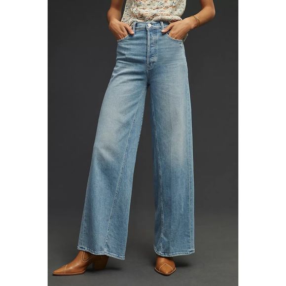 Anthropologie MOTHER The Enchanter High-Rise Wide-Leg Jeans Size 25 - Picture 2 of 9
